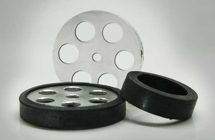 Aluminum wheel for robocup competitions