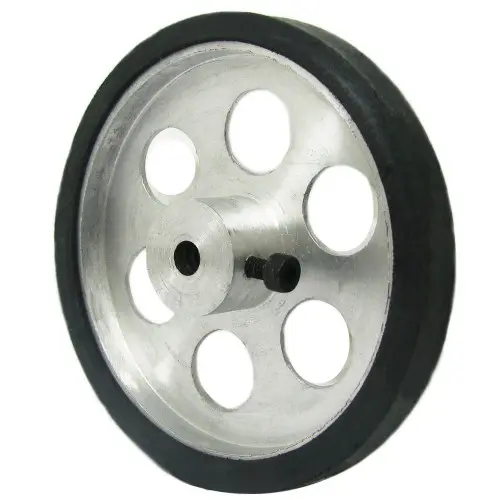 70mm aluminum robot wheel with 5mm hole