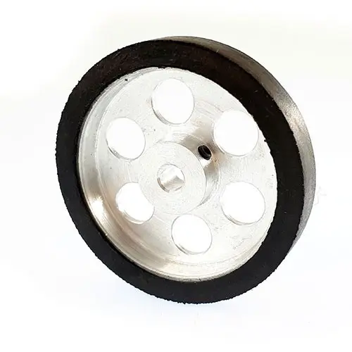 50mm Aluminum Robot Wheel with rubber tread and 5mm hole